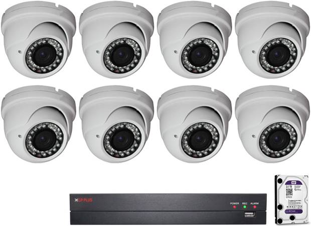 8 vari. dome kamerás HDCVI CP PLUS rendszer