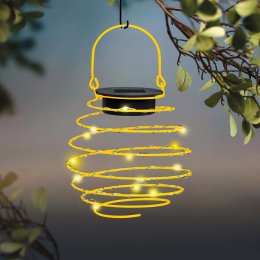 LED-es szolár spirál gömb lámpa - melegfehér, sárga színben