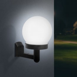 LED-es szolár fali lámpa (hidegfehér - fekete - műanyag)