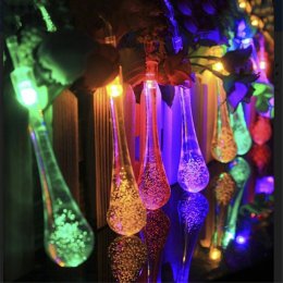 Napelemes vízcsepp LED égősor (multicolor)