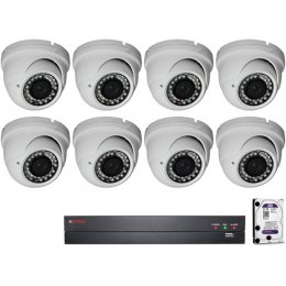 8 vari. dome kamerás HDCVI CP PLUS rendszer